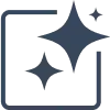 An icon of a square with sparkles resembling an AI feature