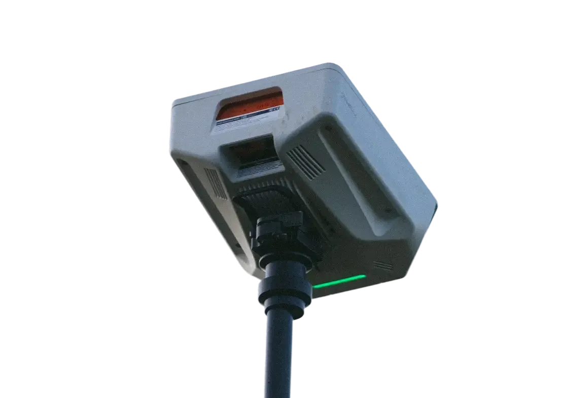 A Focus Flex camera mounted on the top of a telescoping pole.