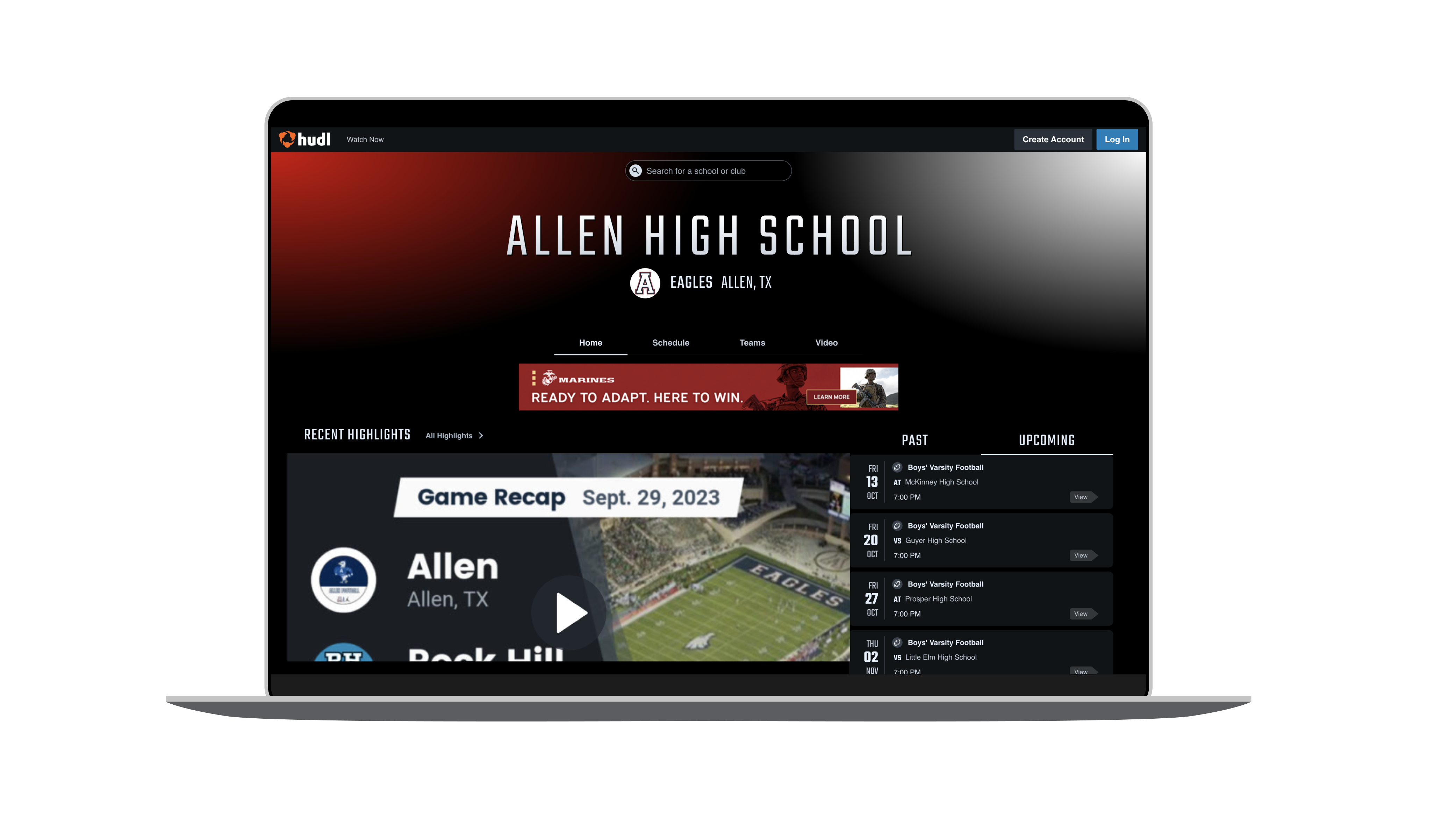 Allen High School Hudl page