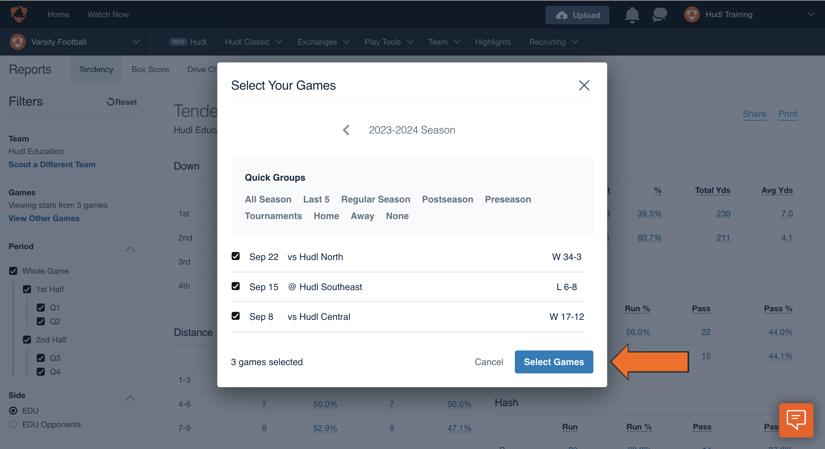 Tendency Report • Hudl Support