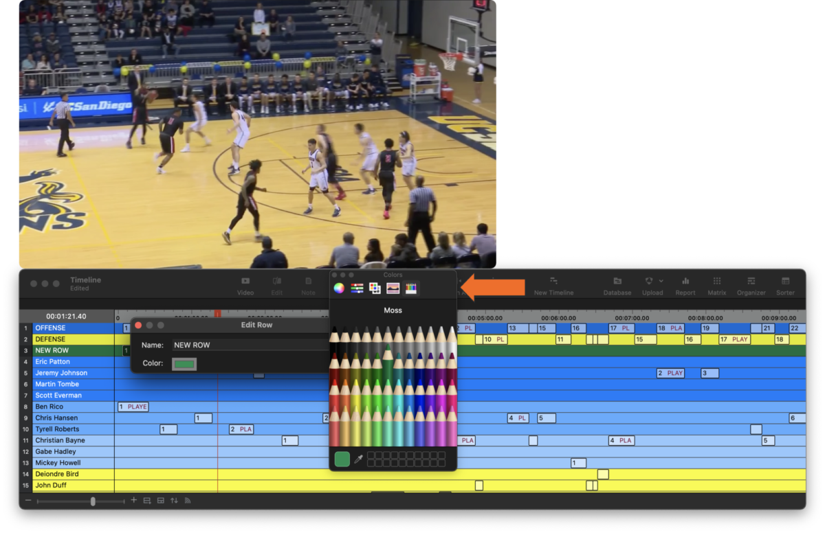Edit Row Color in the Timeline • Hudl Sportscode Support