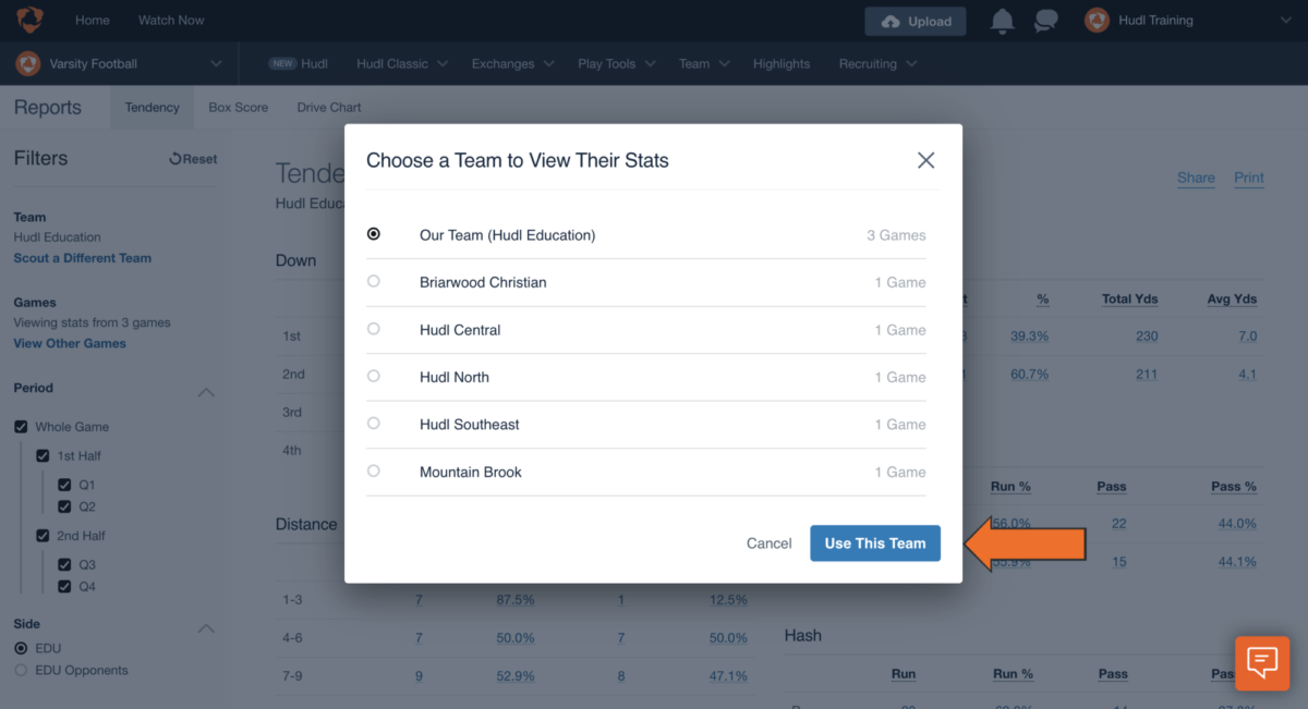 Tendency Report • Hudl Support