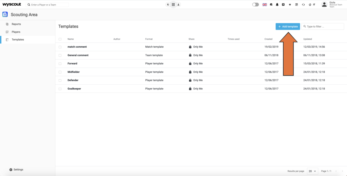Create a Template in the Scouting Area • Hudl Support