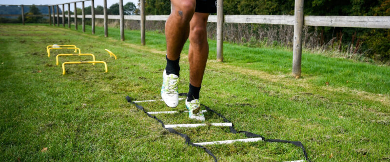 Athlete doing ladder drills