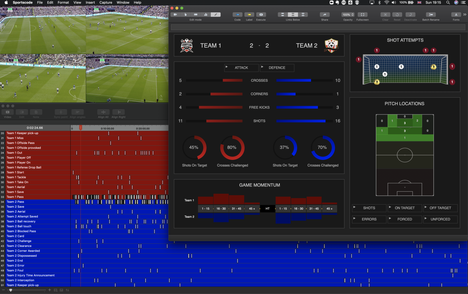 Limitless Dashboard Functionality with Hudl Sportscode