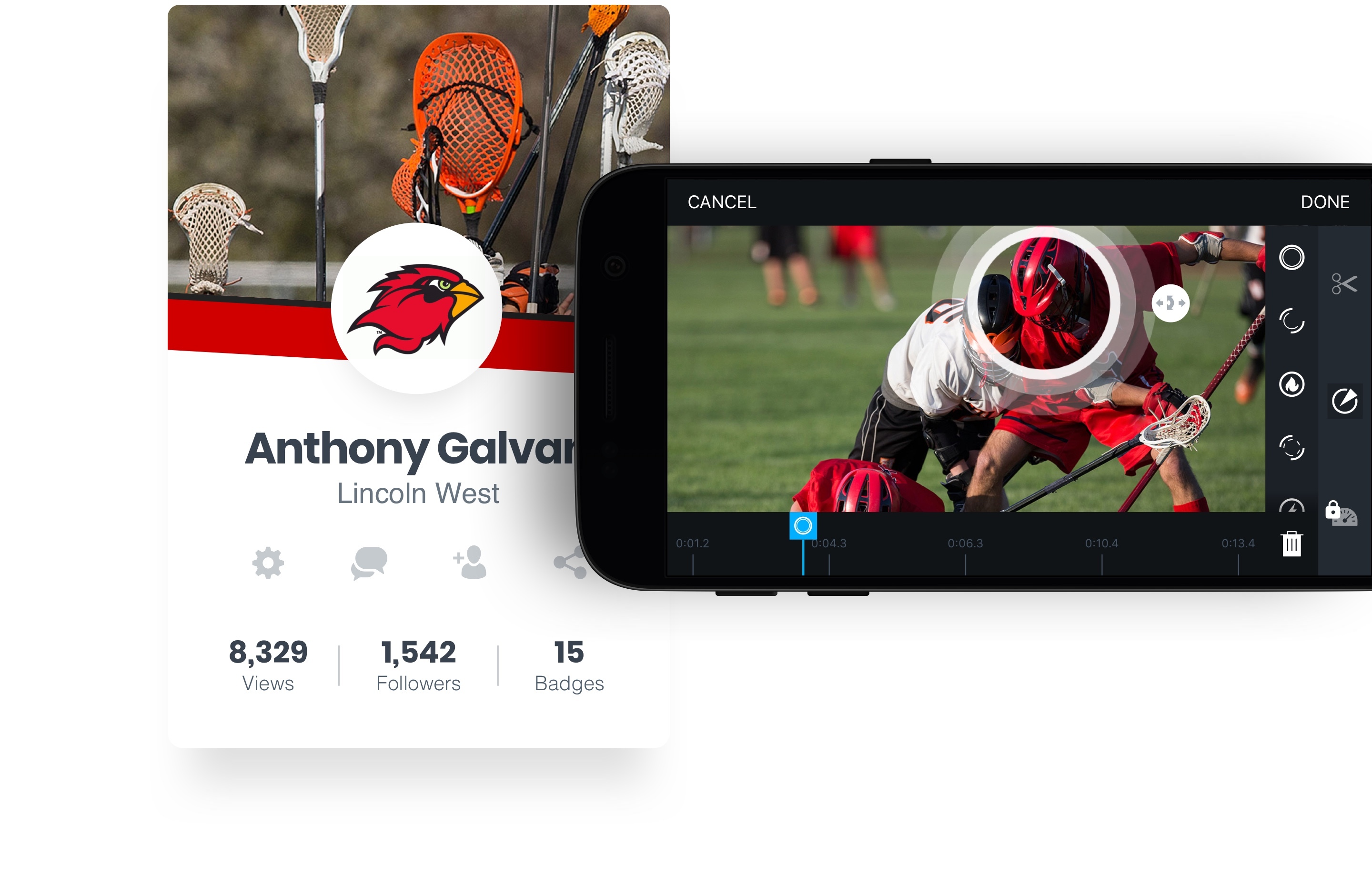 Use Hudl to create highlights of your athletes to share with fans and recruiters.