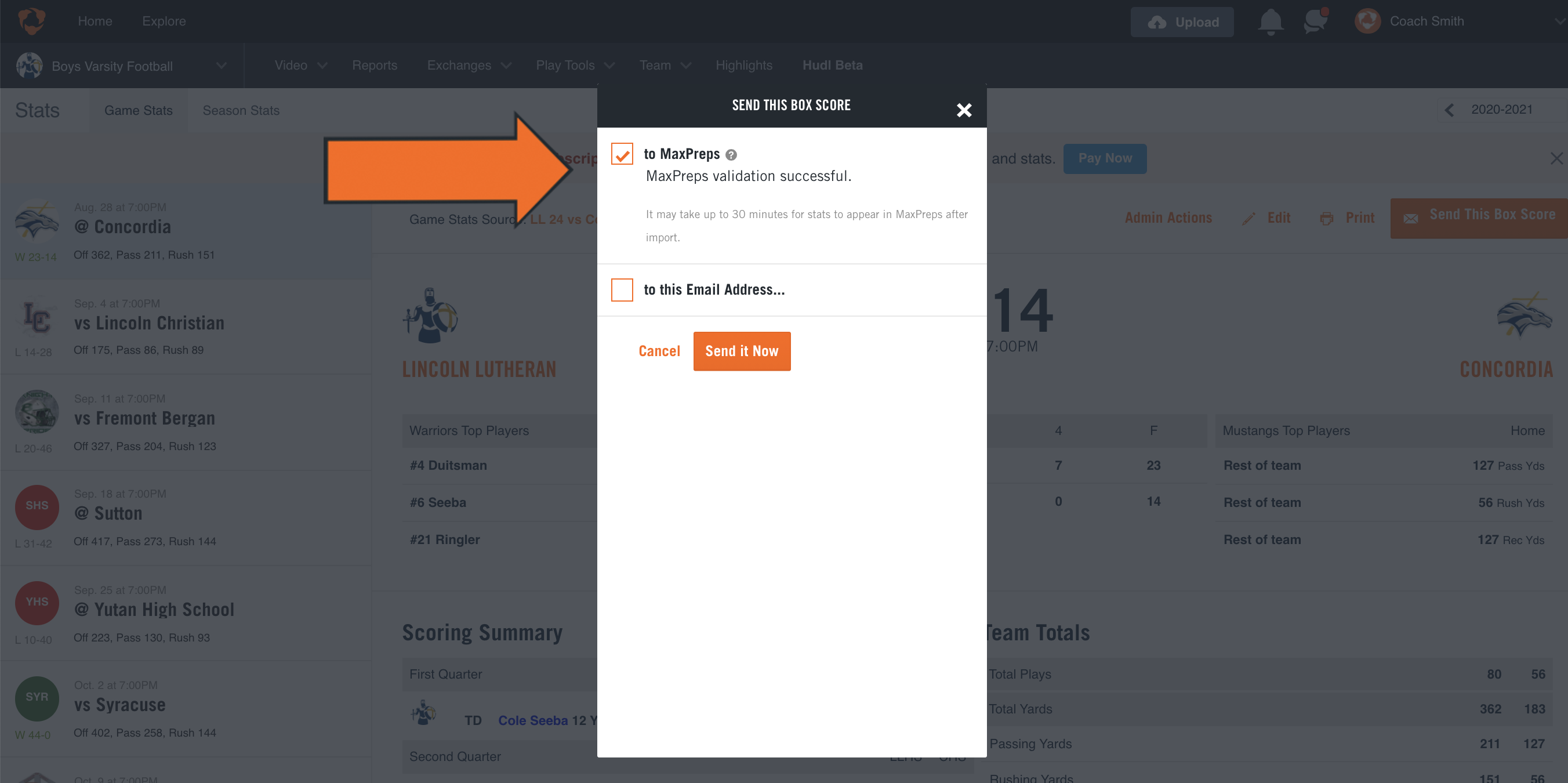 Send Stats To MaxPreps Hudl Classic Support Send Stats To MaxPreps Hudl Classic Support