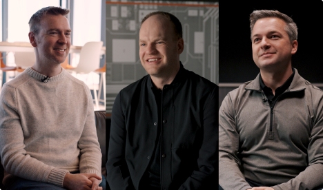 Photo of the three Hudl founders, Brian Kaiser, David Graff and John Wirtz