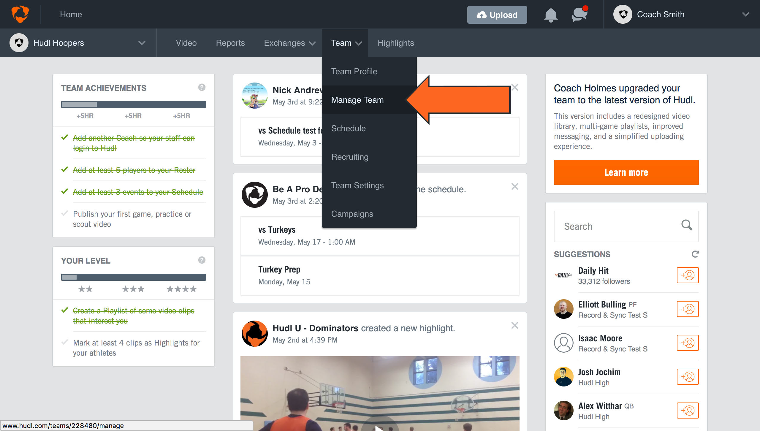 Track User Activity • Hudl Classic Support