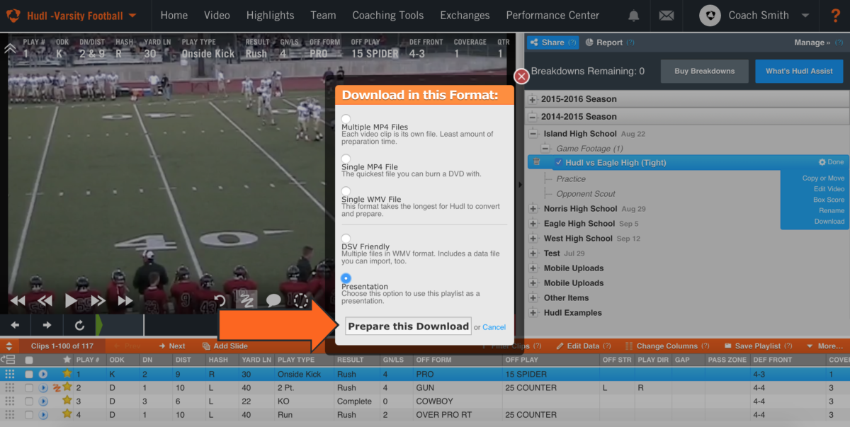 download a presentation hudl support