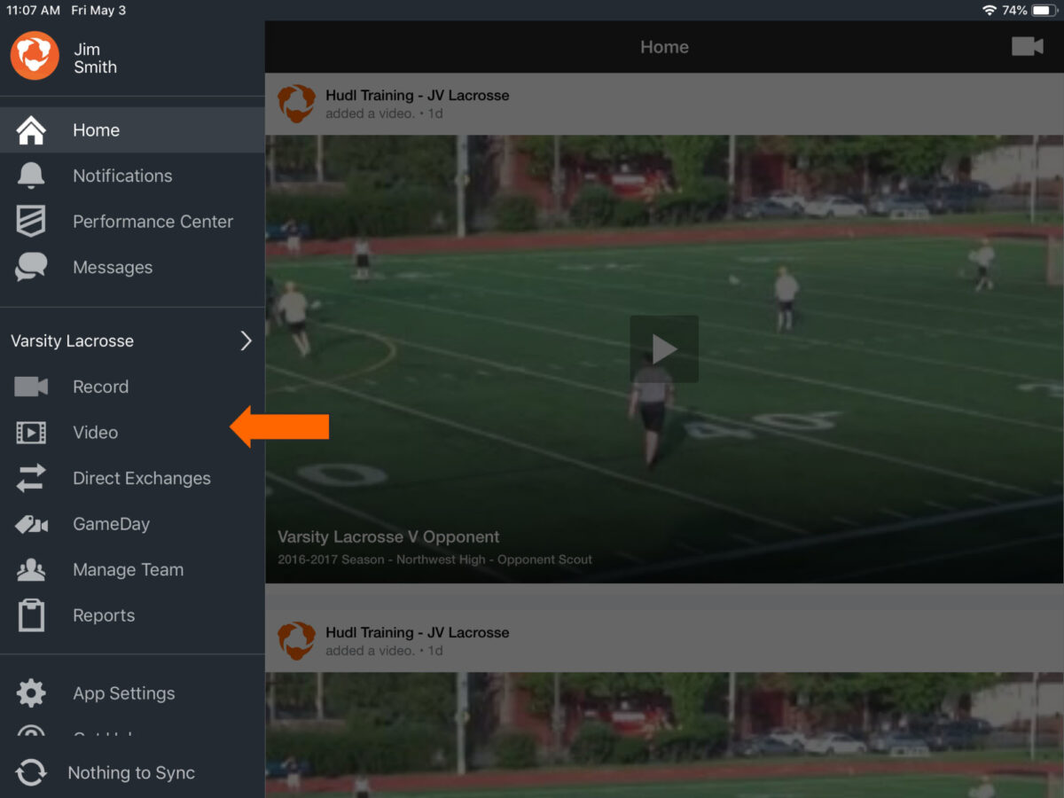 import video into hudl app