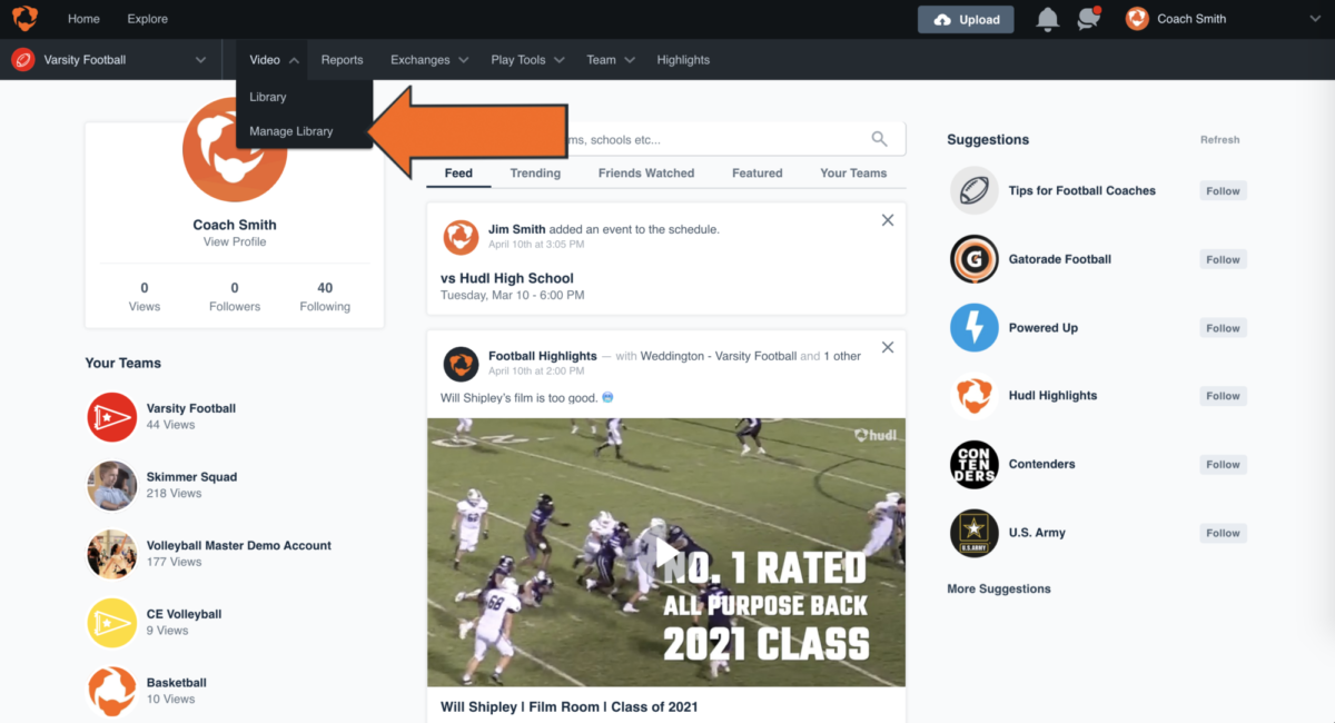 Share Video With A Non Hudl Team Hudl Classic Support