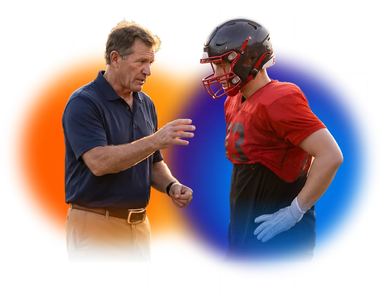 A coach and athlete talking strategy