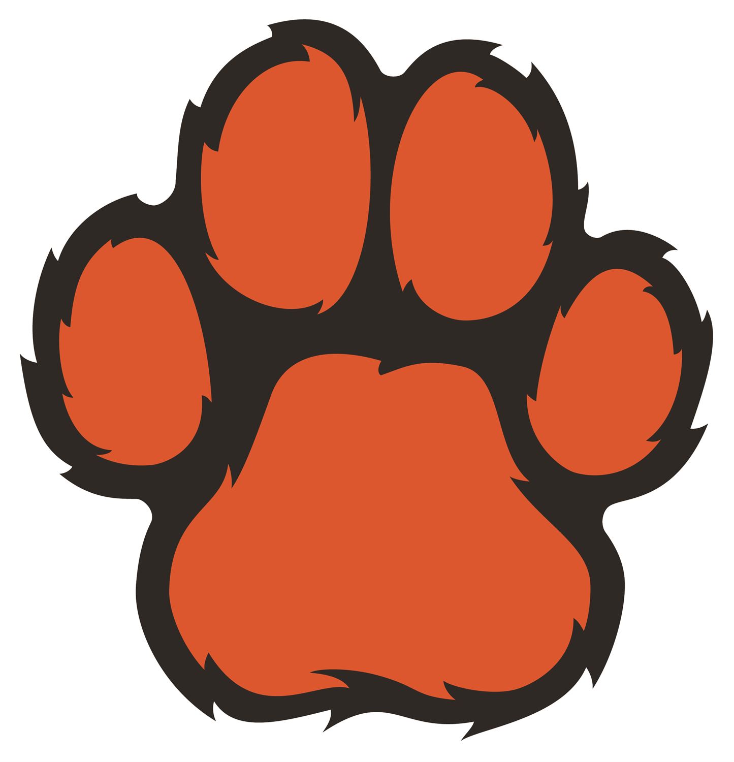 Orange Cougar Paw Logo