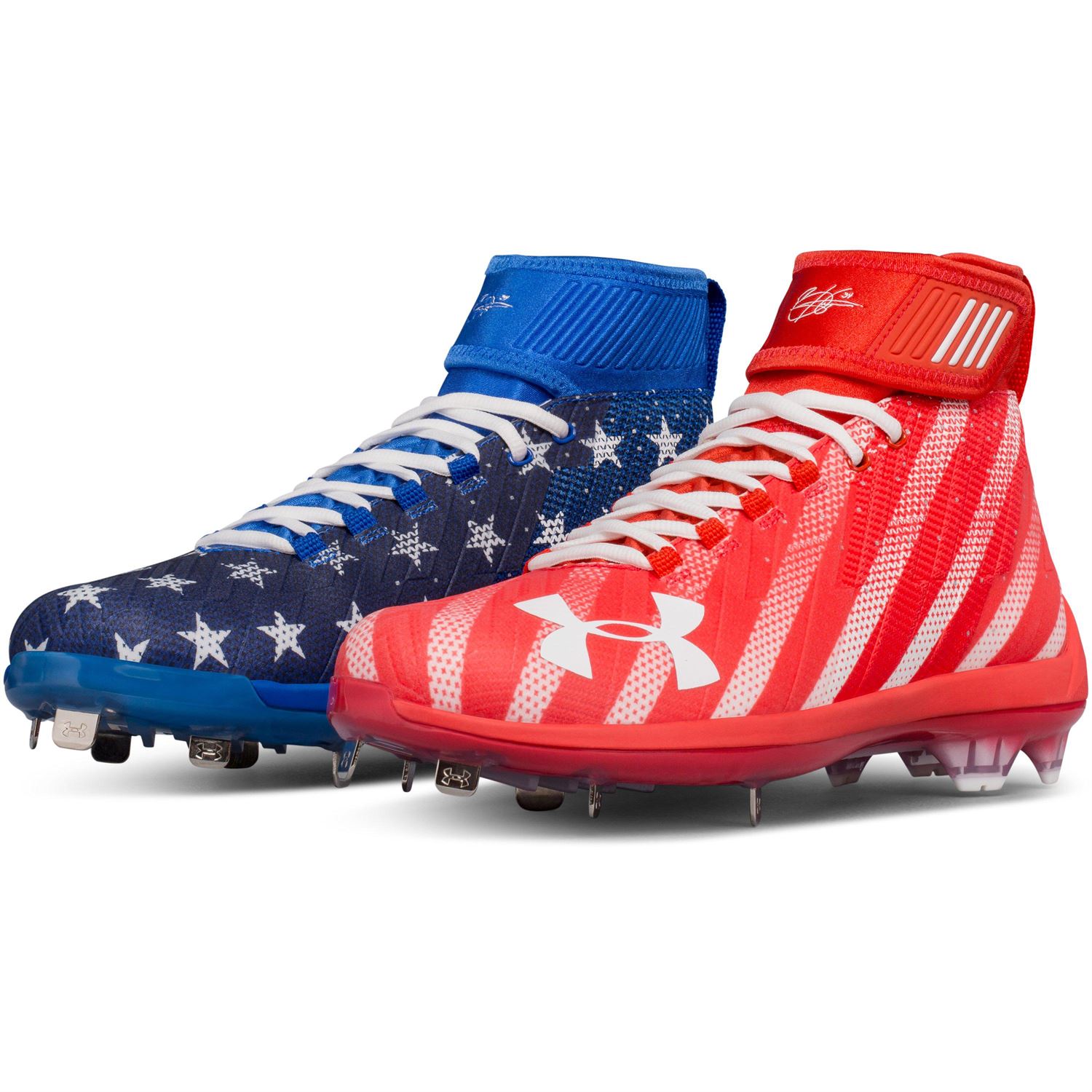 adidas red white and blue baseball cleats